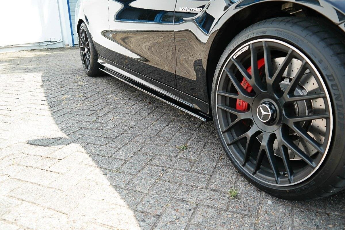 Street+ Seitenschweller Leisten passend für V.1 passend für Mercedes C-Klasse S205 63 AMG  schwarz Hochglanz – Ansicht 1