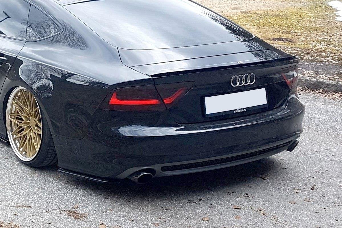 Heck Ansatz Flaps Diffusor V.1 passend für Audi A7 S-Line C7 schwarz Hochglanz – Ansicht 1