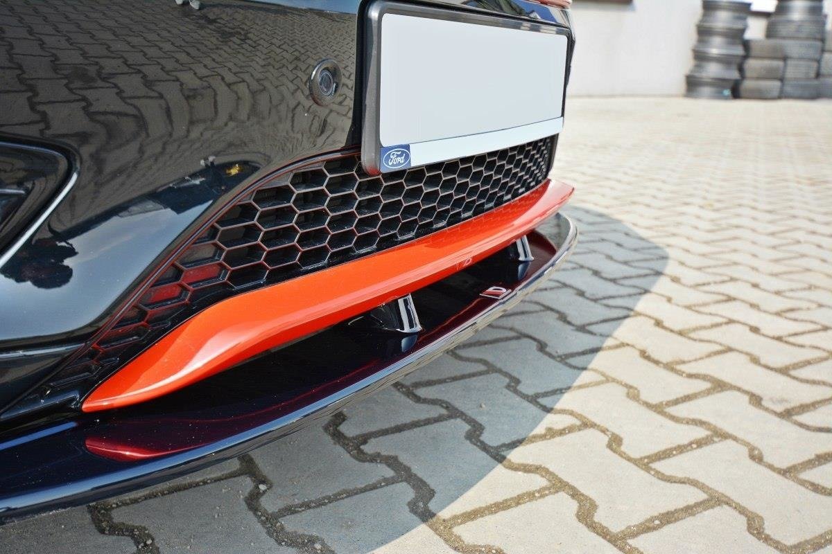 Street+ Spoilerlippe Front Ansatz V.1 passend für Ford Focus ST-Line Mk3 Facelift schwarz Hochglanz – Ansicht 4