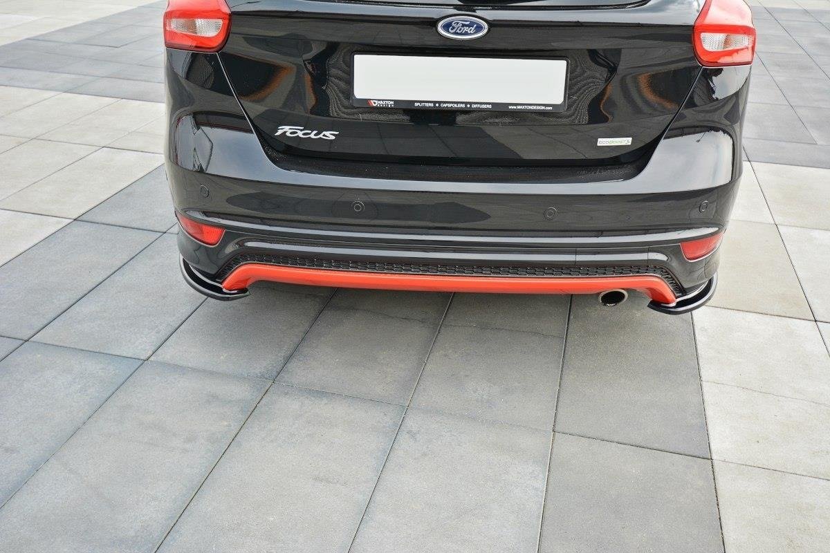 Heck Ansatz Flaps Diffusor passend für Ford Focus ST-Line Mk3 FL schwarz Hochglanz – Ansicht 3