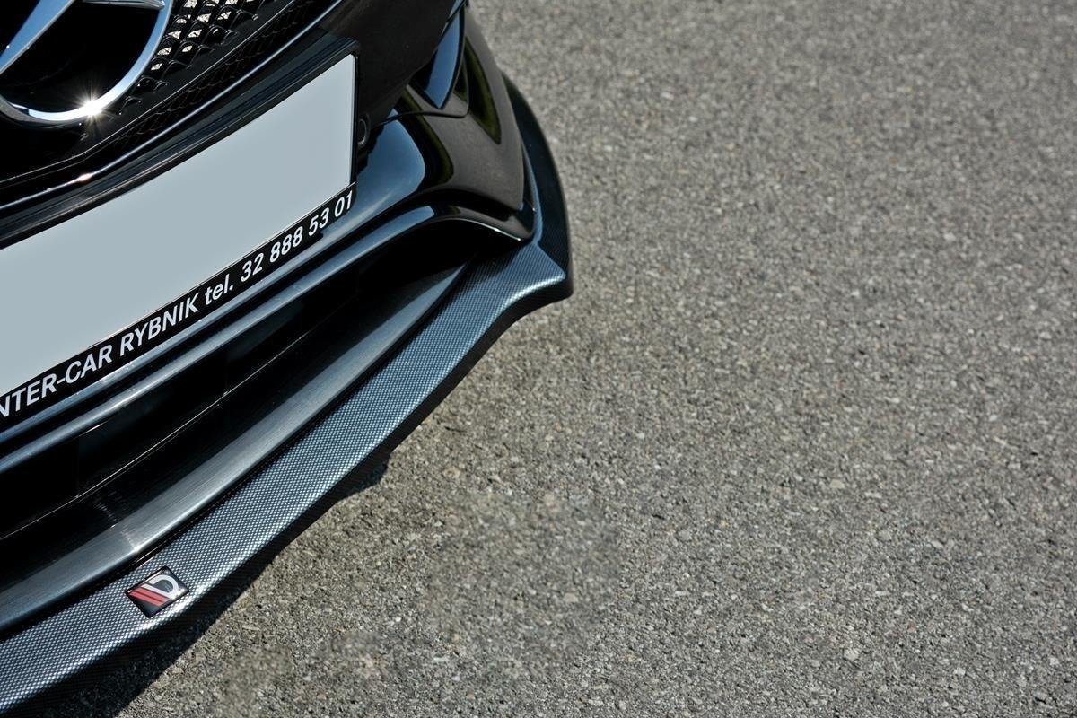 Street+ Spoilerlippe Front Ansatz V.1 passend für Mercedes A W176 AMG Facelift schwarz Hochglanz – Ansicht 4
