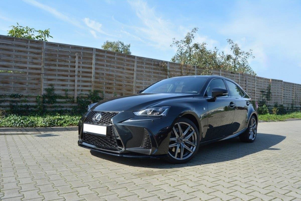 Street+ Spoilerlippe Front Ansatz V.1 passend für Lexus IS Mk3 Facelift F-Sport schwarz Hochglanz – Ansicht 4