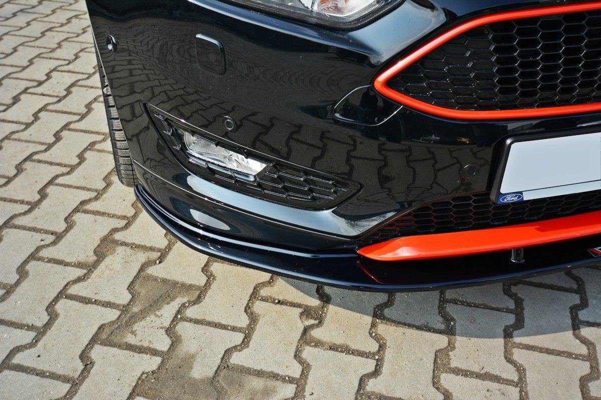 Street+ Spoilerlippe Front Ansatz V.1 passend für Ford Focus ST-Line Mk3 Facelift schwarz Hochglanz – Ansicht 3
