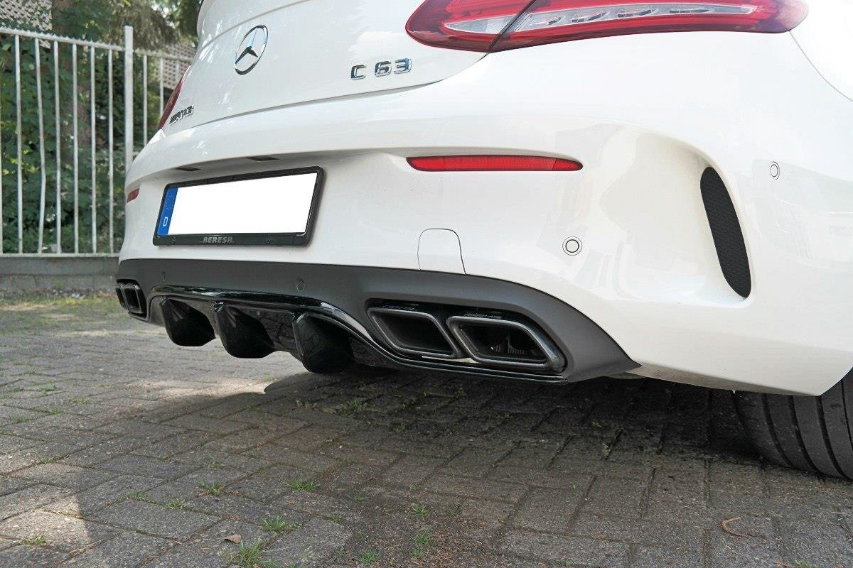 Diffusor Heck Ansatz passend für Mercedes-AMG C63 Coupe C205 schwarz Hochglanz – Ansicht 3