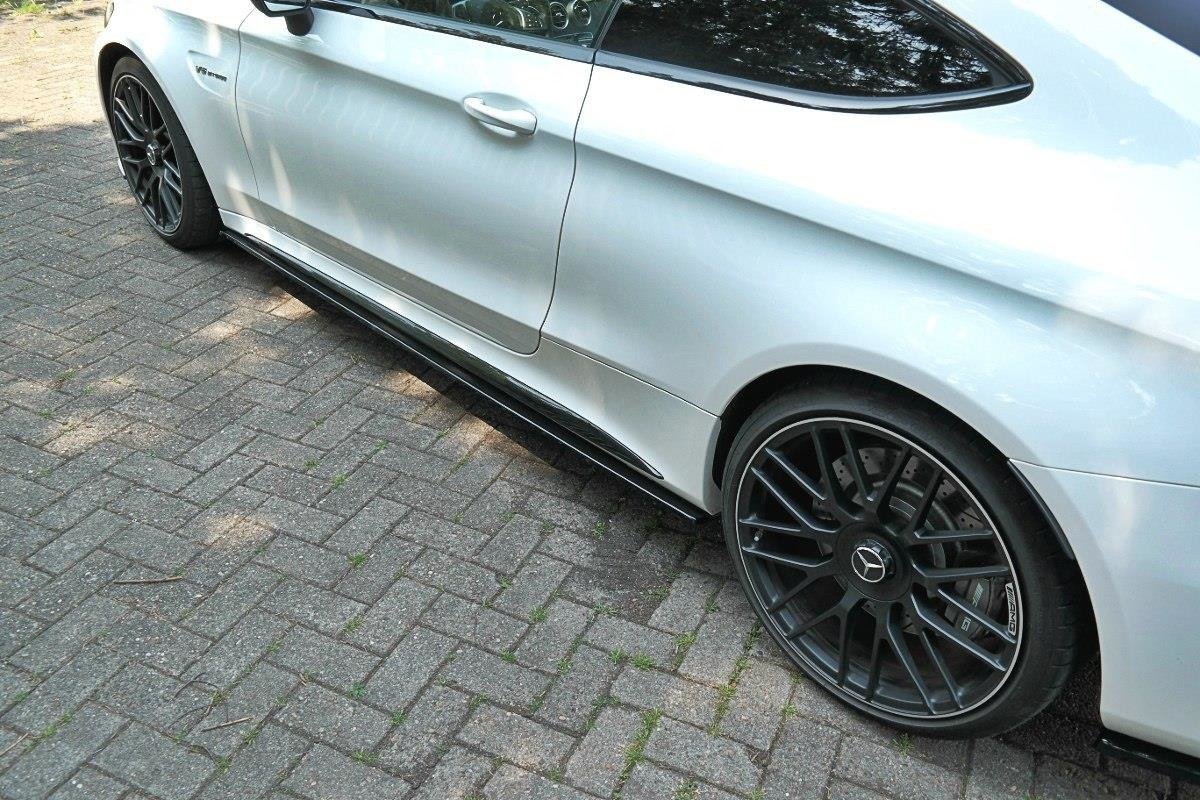 Street+ Seitenschweller Leisten passend für Mercedes C-Klasse C205 63 AMG Coupe schwarz Hochglanz – Ansicht 4