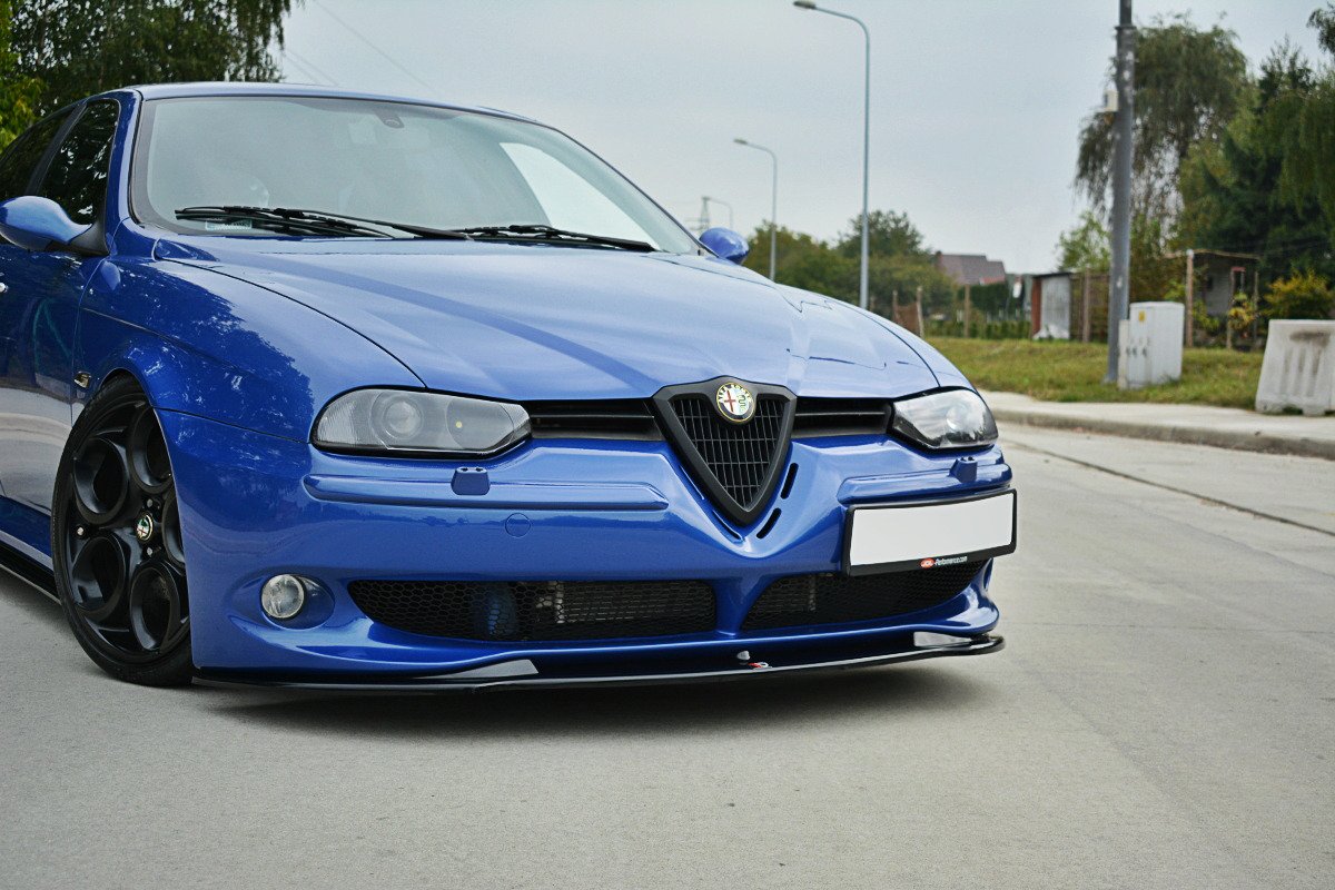 Street+ Spoilerlippe Front Ansatz V.1 passend für ALFA ROMEO 156 GTA  schwarz Hochglanz – Ansicht 4