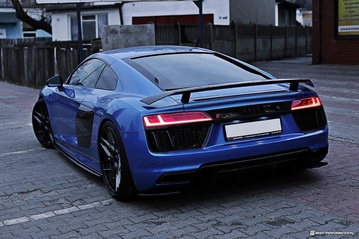 Heck Ansatz Flaps Diffusor passend für Audi R8 Mk.2 schwarz Hochglanz – Ansicht 3
