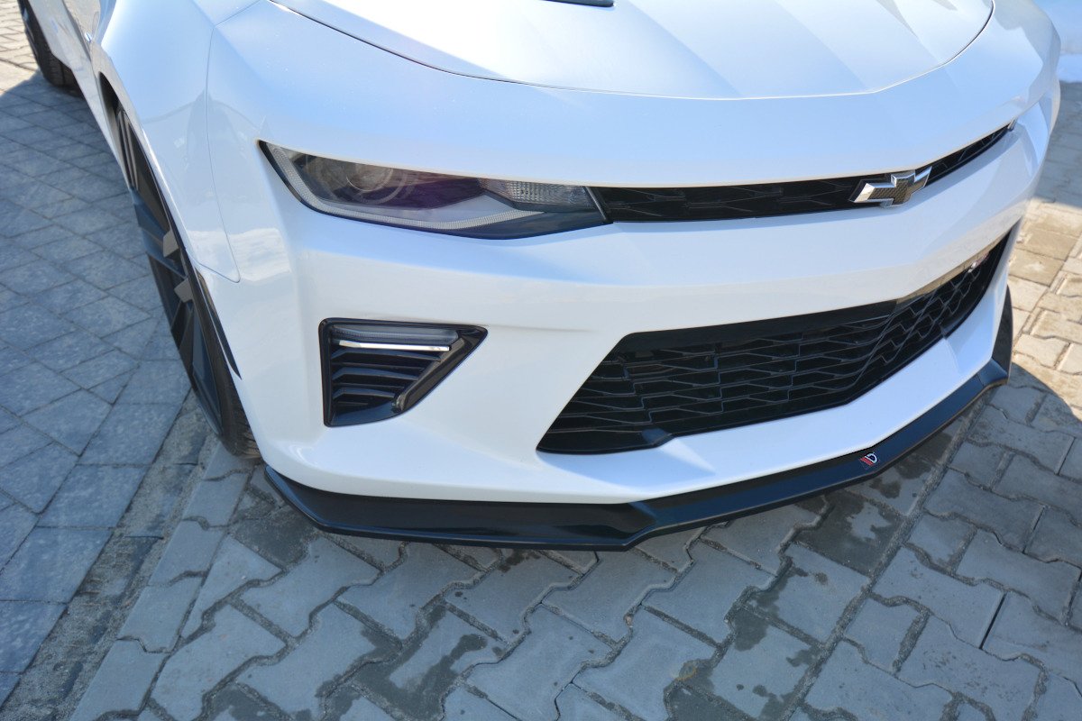 Street+ Spoilerlippe Front Ansatz V.2 passend für CHEVROLET CAMARO 6TH-GEN. PHASE-I 2SS COUPE schwarz Hochglanz – Ansicht 1