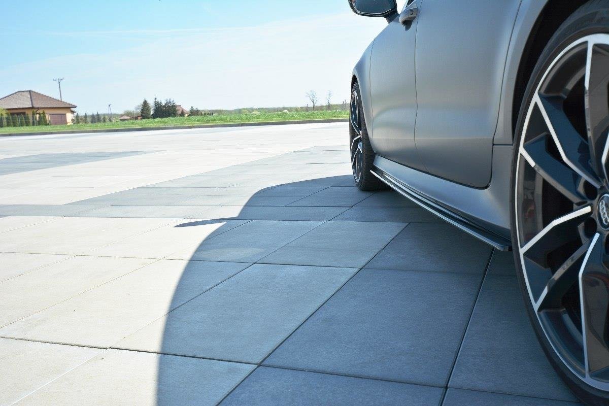 Street+ Seitenschweller Leisten passend für V.1 passend für Audi RS7 C7 schwarz Hochglanz – Ansicht 4