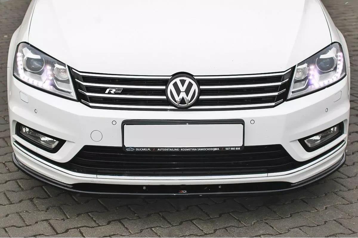Street+ Spoilerlippe Front Ansatz V.1 passend für VW Passat R-Line B7  schwarz Hochglanz – Ansicht 1