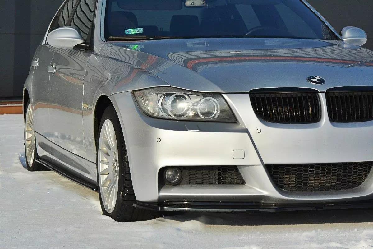 Street+ Spoilerlippe Front Ansatz V.1 passend für BMW 3er E90 M Paket schwarz Hochglanz – Ansicht 3