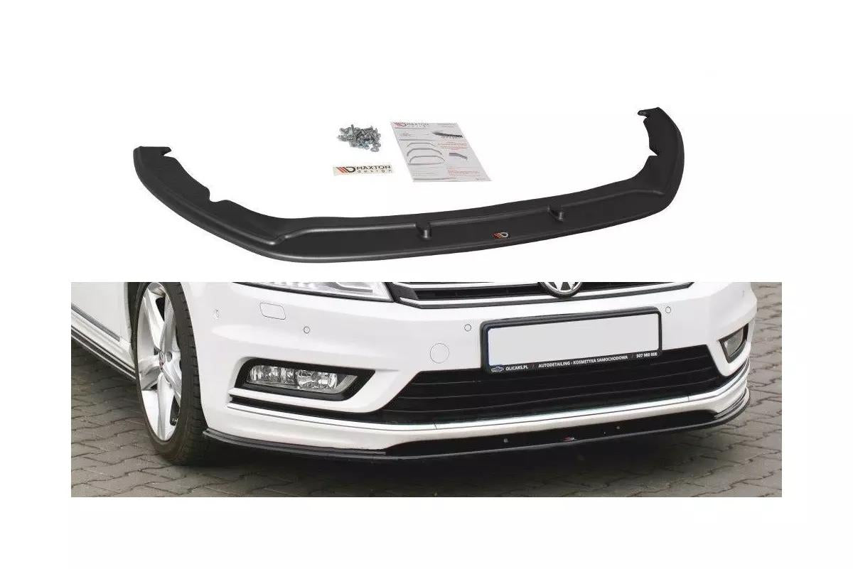 Street+ Spoilerlippe Front Ansatz V.1 passend für VW Passat R-Line B7  schwarz Hochglanz – Ansicht 2