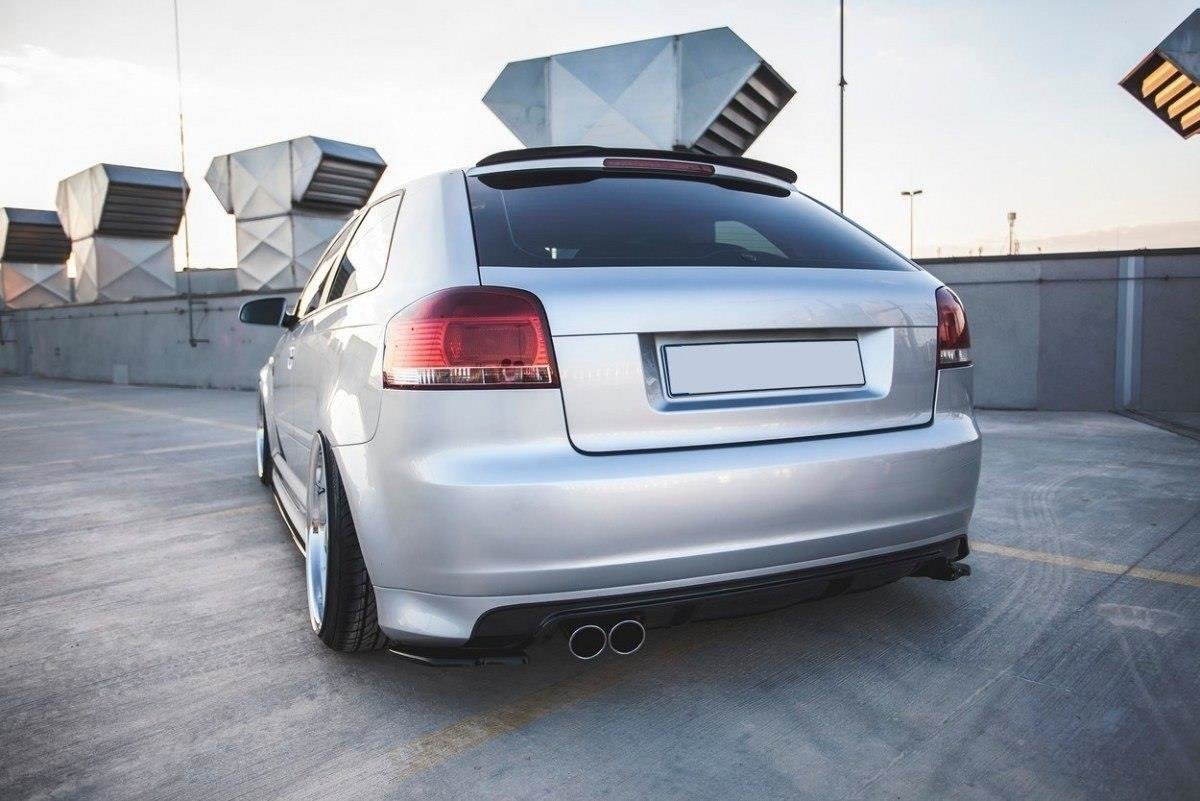 Heck Ansatz Flaps Diffusor passend für Audi S3 8P / S3 8P FL schwarz Hochglanz – Ansicht 4