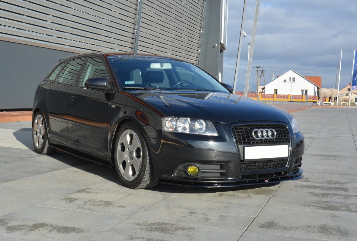Street+ Spoilerlippe Front Ansatz passend für Audi A3 S-Line 8P schwarz Hochglanz – Ansicht 4