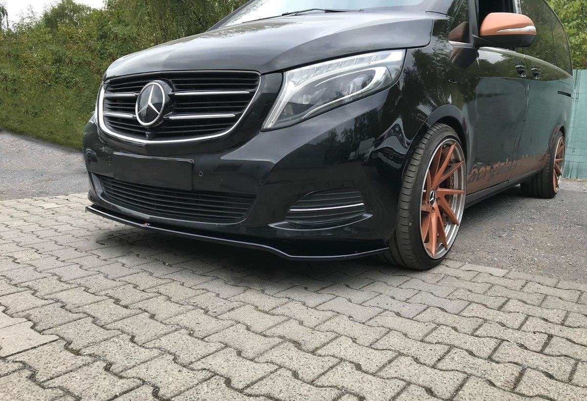 Street+ Spoilerlippe Front Ansatz V.3 passend für Mercedes-Benz V-Klasse W447 schwarz Hochglanz – Ansicht 3
