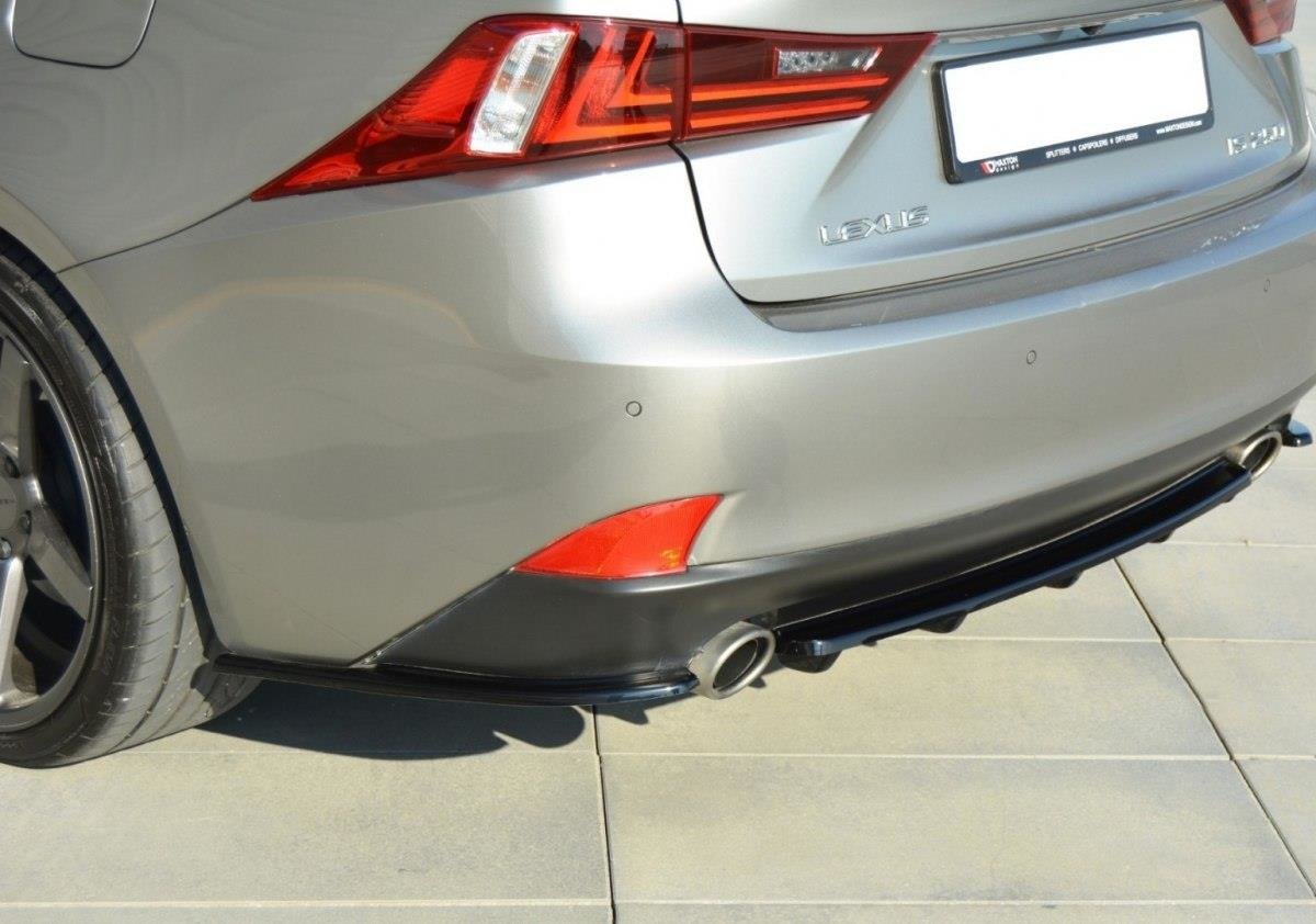 Heck Ansatz Flaps Diffusor passend für Lexus IS Mk3 T schwarz Hochglanz – Ansicht 3