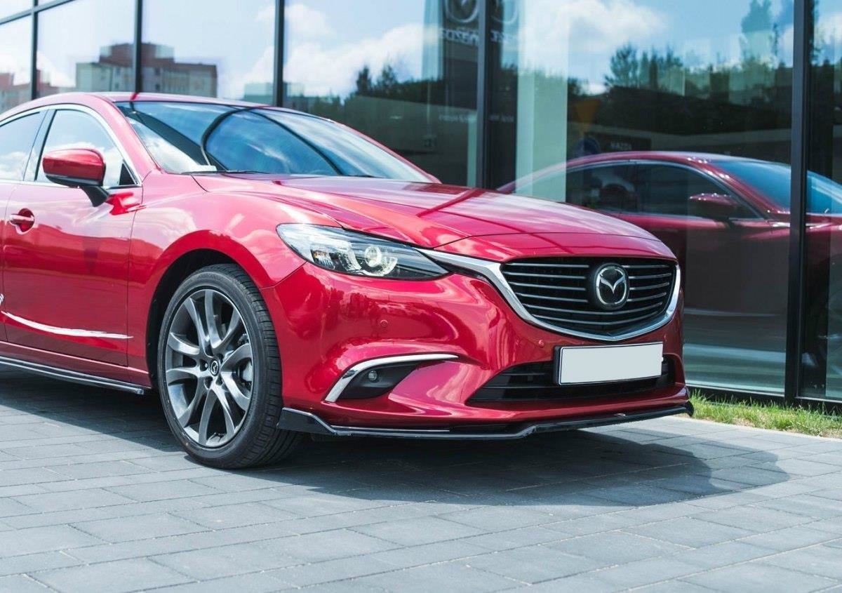 Street+ Spoilerlippe Front Ansatz V.2 passend für Mazda 6 GJ (Mk3) Facelift schwarz Hochglanz – Ansicht 2