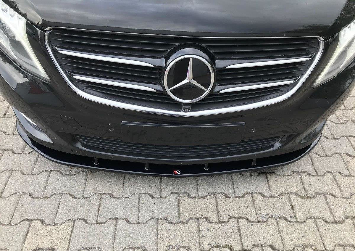 Street+ Spoilerlippe Front Ansatz V.2 passend für Mercedes-Benz V-Klasse W447 schwarz Hochglanz – Ansicht 1