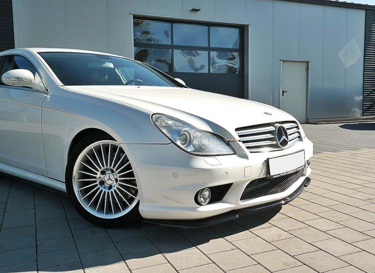 Street+ Spoilerlippe Front Ansatz V.1 passend für Mercedes CLS C219 55AMG schwarz Hochglanz – Ansicht 4