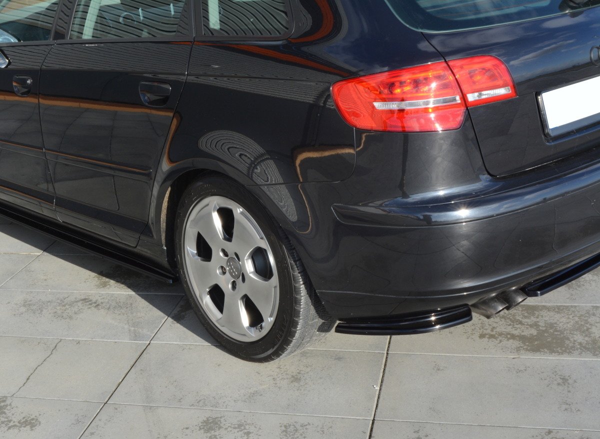 Splitter / Diffusor Heck Ansatz passend für Audi A3 Sportback 8P / 8P Facelift schwarz Hochglanz – Ansicht 5