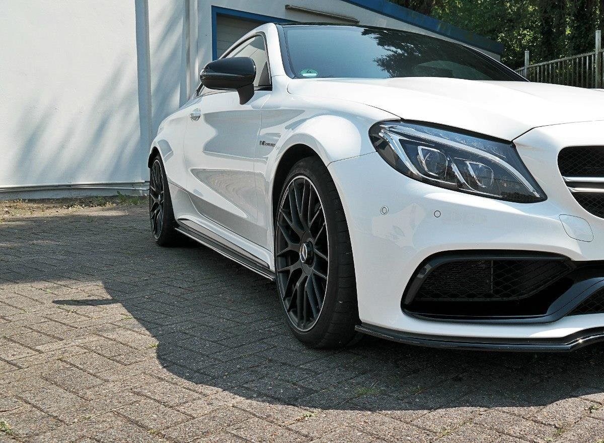 Street+ Seitenschweller Leisten passend für Mercedes C-Klasse C205 63 AMG Coupe schwarz Hochglanz – Ansicht 1