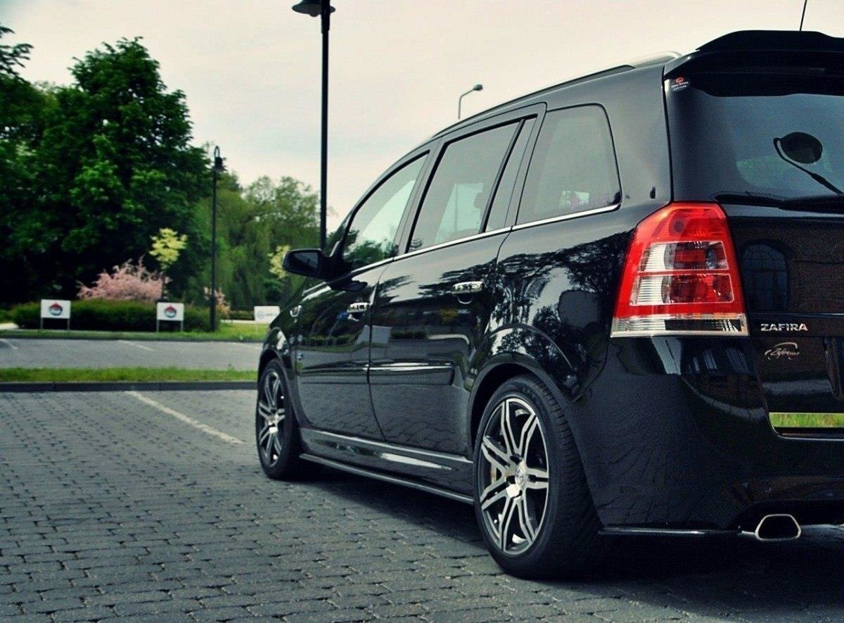 Street+ Seitenschweller Leisten passend für OPEL ZAFIRA B OPC schwarz Hochglanz – Ansicht 2