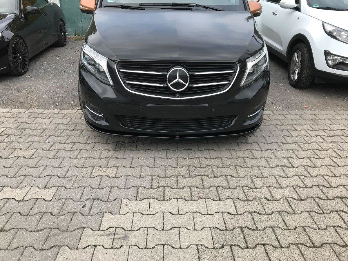 Street+ Spoilerlippe Front Ansatz V.1 passend für Mercedes-Benz V-Klasse W447 schwarz Hochglanz – Ansicht 1