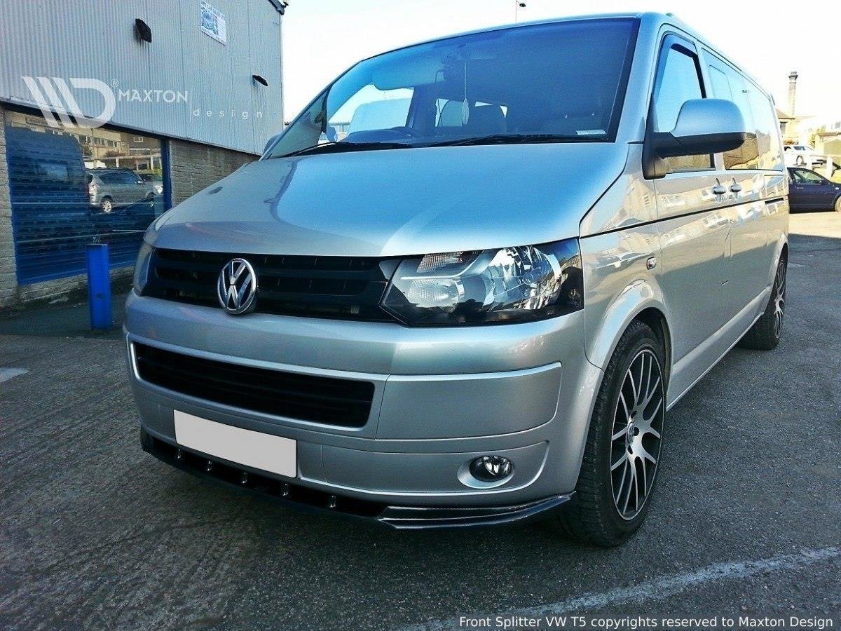 Street+ Spoilerlippe Front Ansatz passend für VW T5 Facelift schwarz Hochglanz – Ansicht 3