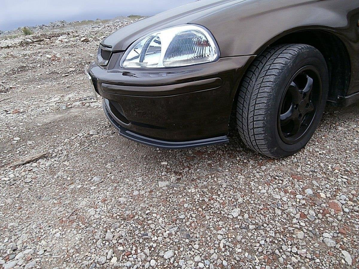 Street+ Spoilerlippe Front Ansatz passend für HONDA CIVIC MK6 EJ9 schwarz Hochglanz – Ansicht 1