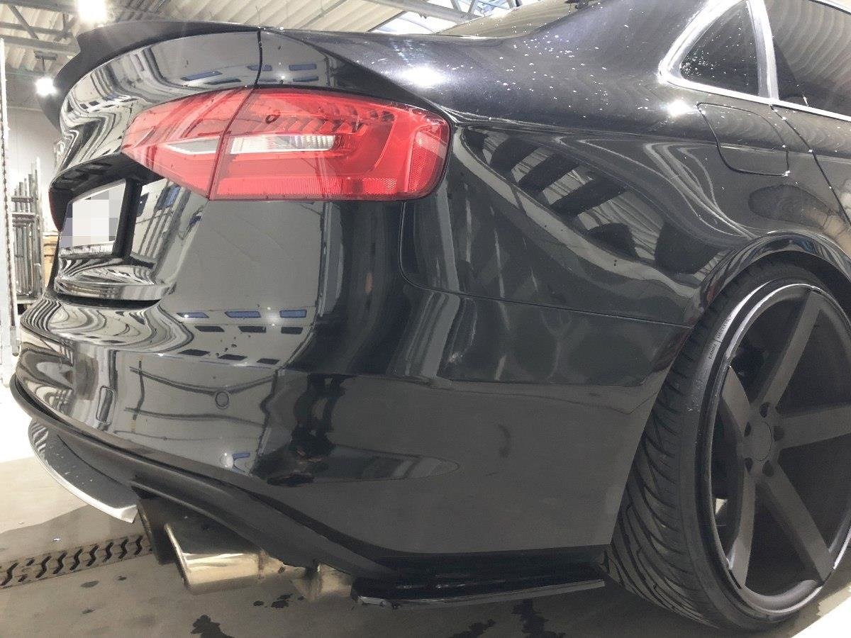 Heck Ansatz Flaps Diffusor passend für Audi S4 B8 FL schwarz Hochglanz – Ansicht 4