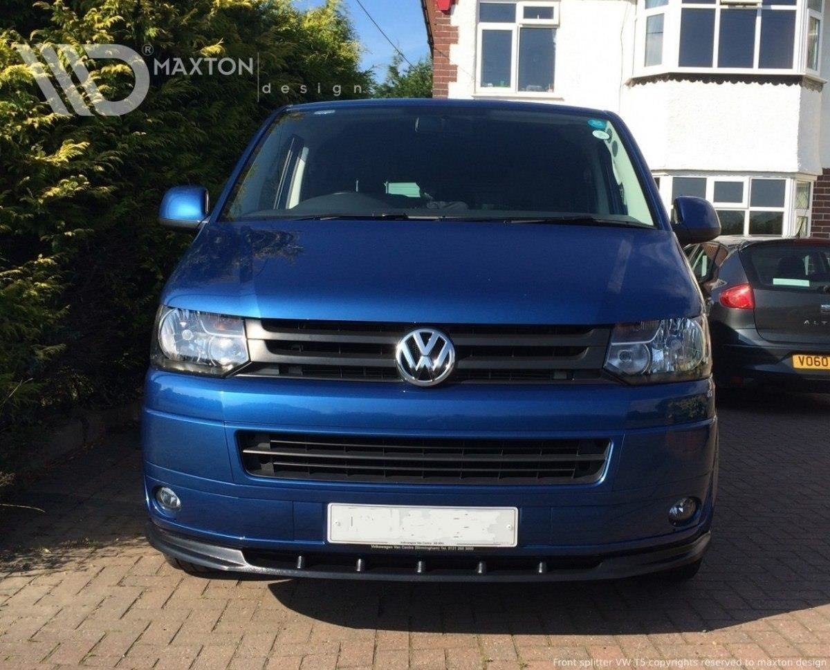 Street+ Spoilerlippe Front Ansatz passend für VW T5 Facelift schwarz Hochglanz – Ansicht 1