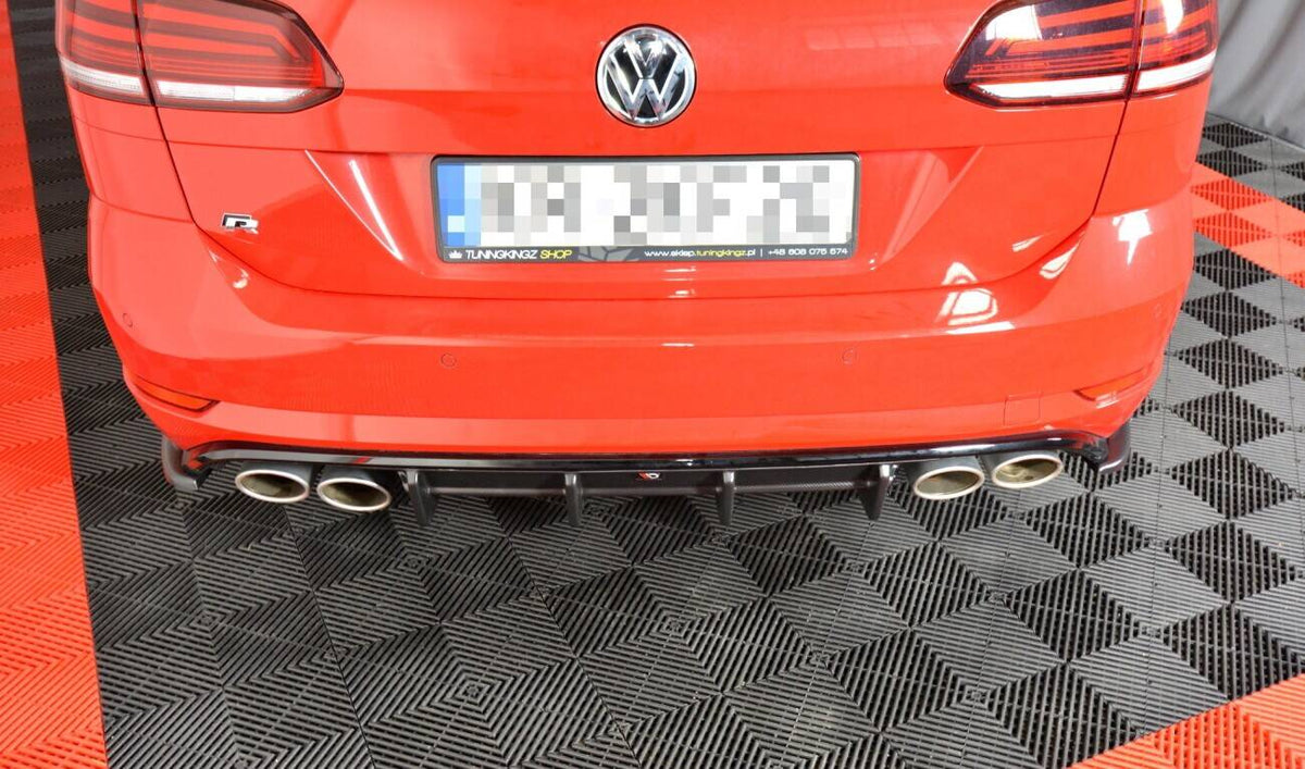Diffusor Heck Ansatz passend für VW Golf R Variant Mk7 Facelift schwarz Hochglanz – Ansicht 4