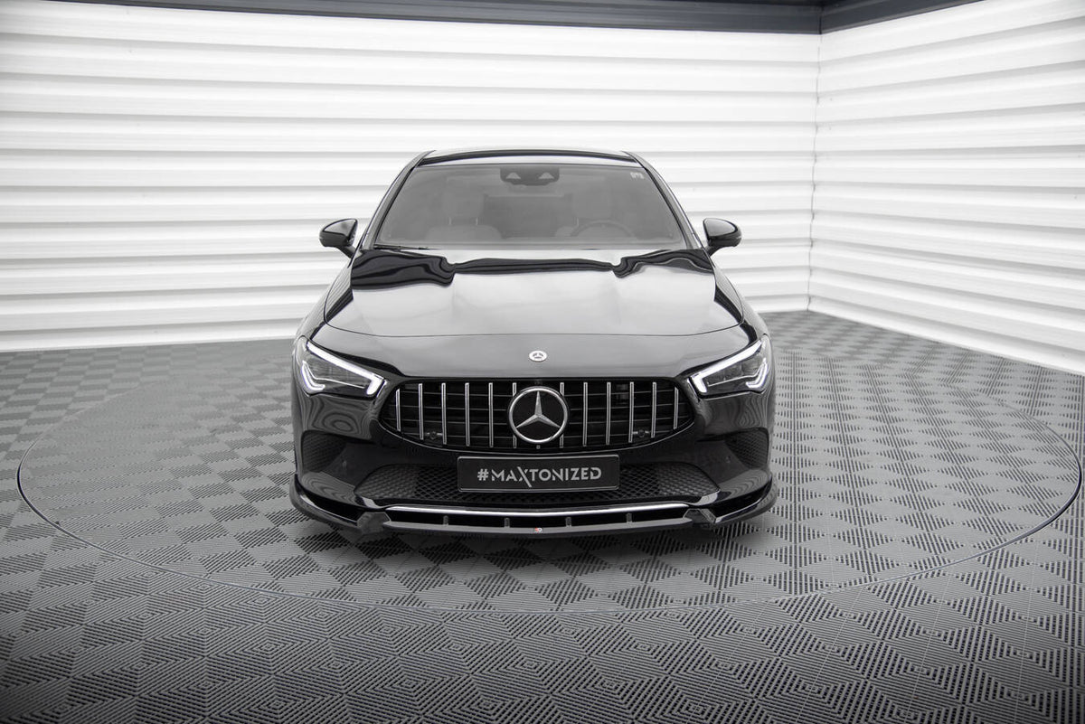 Street+ Spoilerlippe Front Ansatz V.2 passend für Mercedes-Benz CLA C118 schwarz Hochglanz – Ansicht 1