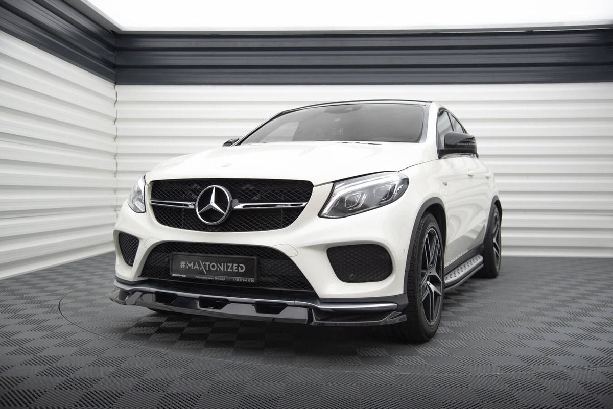 Street+ Spoilerlippe Front Ansatz V.1 passend für Mercedes-Benz GLE Coupe 43 AMG / AMG-Line C292 schwarz Hochglanz – Ansicht 3