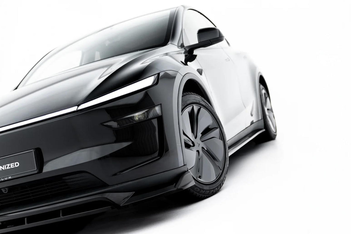 Street+ Spoilerlippe Front Ansatz passend für Tesla Model Y Premium Mk1 Facelift schwarz Hochglanz – Ansicht 5