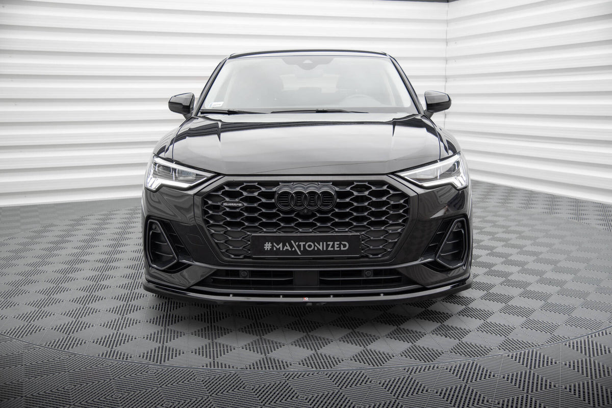 Street+ Spoilerlippe Front Ansatz V.1 passend für Audi Q3 Sportback F3 schwarz Hochglanz – Ansicht 1