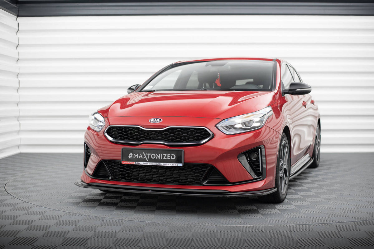 Street+ Spoilerlippe Front Ansatz V.1 passend für Kia Ceed GT / GT-Line Mk3 / Proceed Mk1 schwarz Hochglanz – Ansicht 3