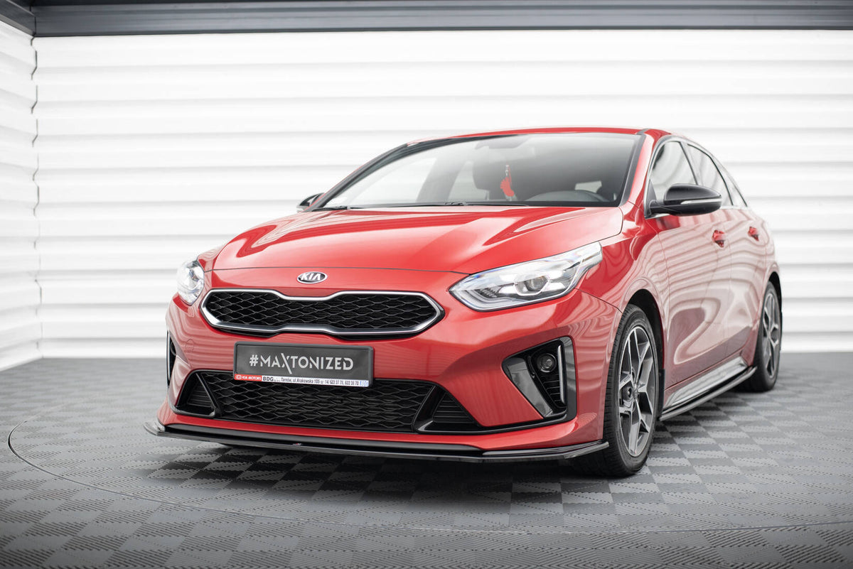 Street+ Spoilerlippe Front Ansatz V.3 passend für Kia Ceed GT / GT-Line Mk3 / Proceed Mk1 schwarz Hochglanz – Ansicht 3