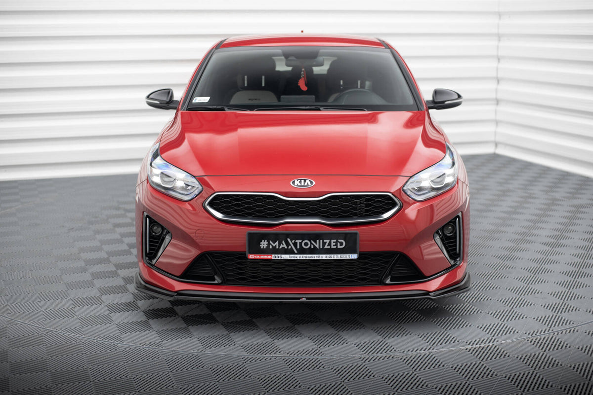 Street+ Spoilerlippe Front Ansatz V.2 passend für Kia Ceed GT / GT-Line Mk3 / Proceed Mk1 schwarz Hochglanz – Ansicht 3