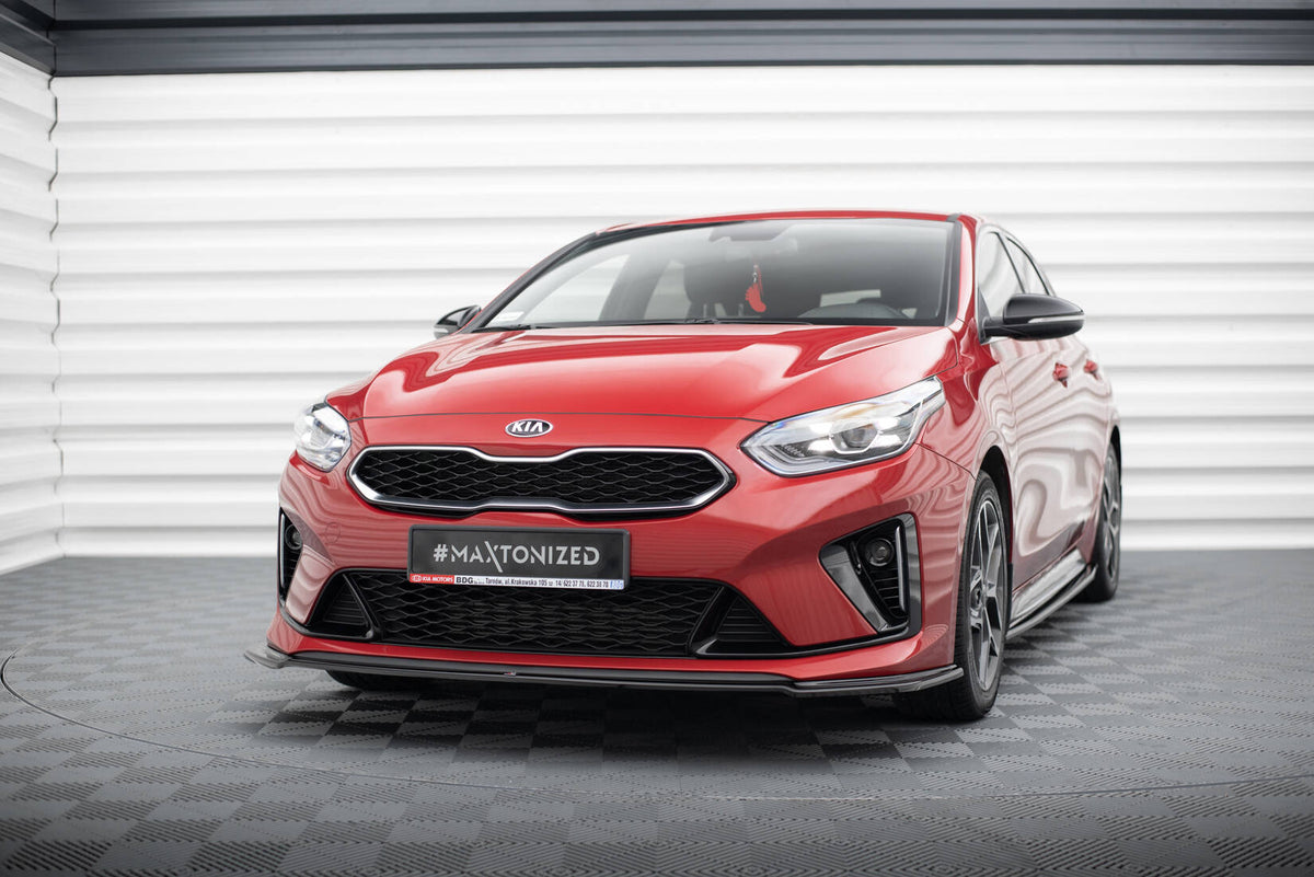 Street+ Spoilerlippe Front Ansatz V.2 passend für Kia Ceed GT / GT-Line Mk3 / Proceed Mk1 schwarz Hochglanz – Ansicht 4