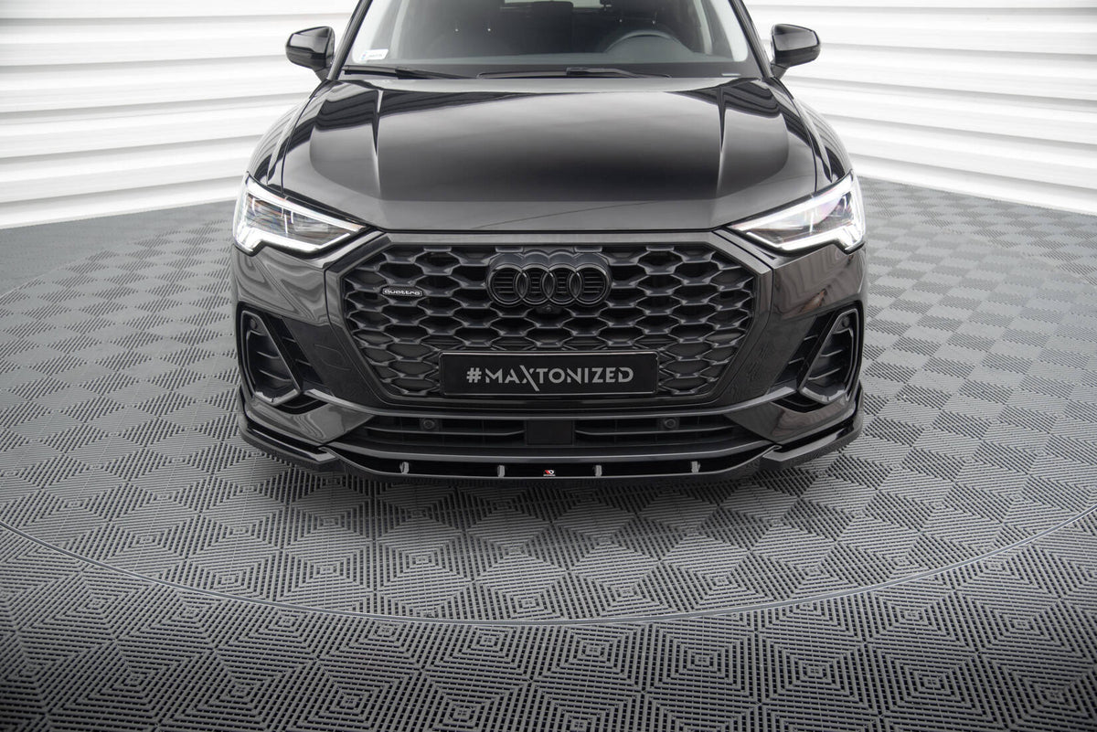 Street+ Spoilerlippe Front Ansatz V.2 passend für Audi Q3 Sportback F3 schwarz Hochglanz – Ansicht 3