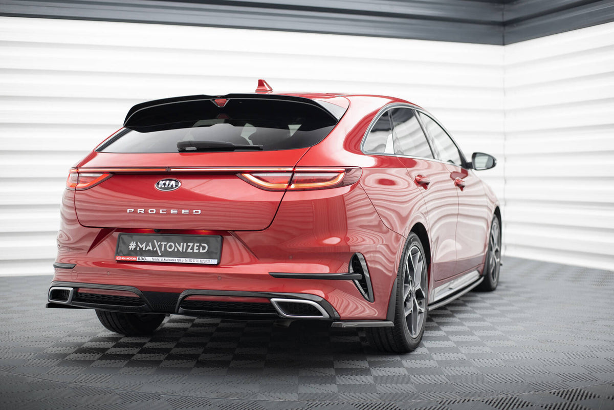 Heck Ansatz Flaps Diffusor passend für Kia ProCeed GT / GT-Line Mk1 schwarz Hochglanz – Ansicht 1