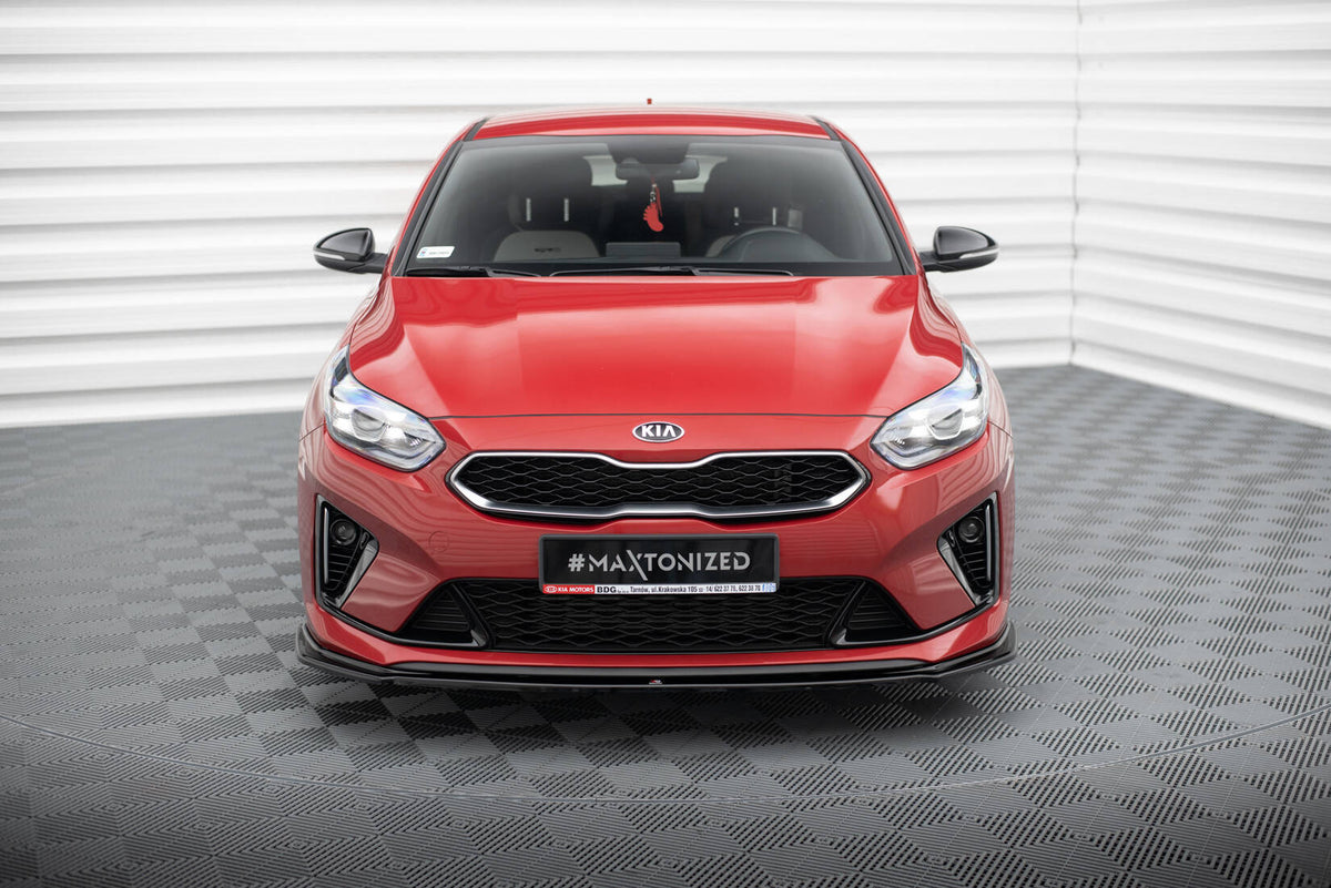 Street+ Spoilerlippe Front Ansatz V.1 passend für Kia Ceed GT / GT-Line Mk3 / Proceed Mk1 schwarz Hochglanz – Ansicht 1