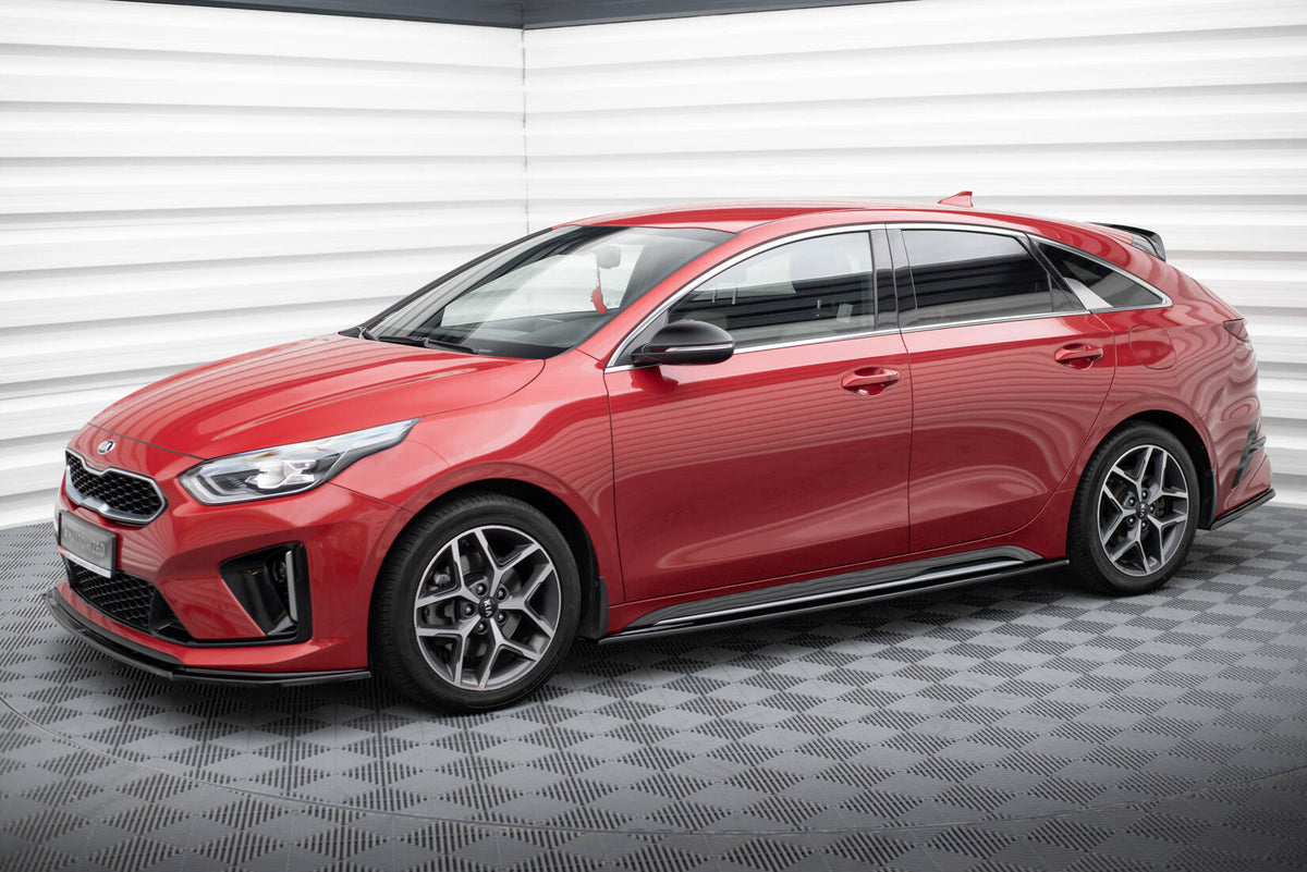 Street+ Seitenschweller Leisten passend für Kia Ceed GT / GT-Line Mk3 / Proceed Mk1 schwarz Hochglanz – Ansicht 3