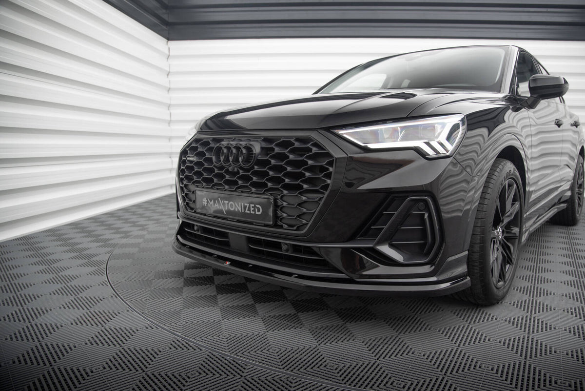 Street+ Spoilerlippe Front Ansatz V.1 passend für Audi Q3 Sportback F3 schwarz Hochglanz – Ansicht 5
