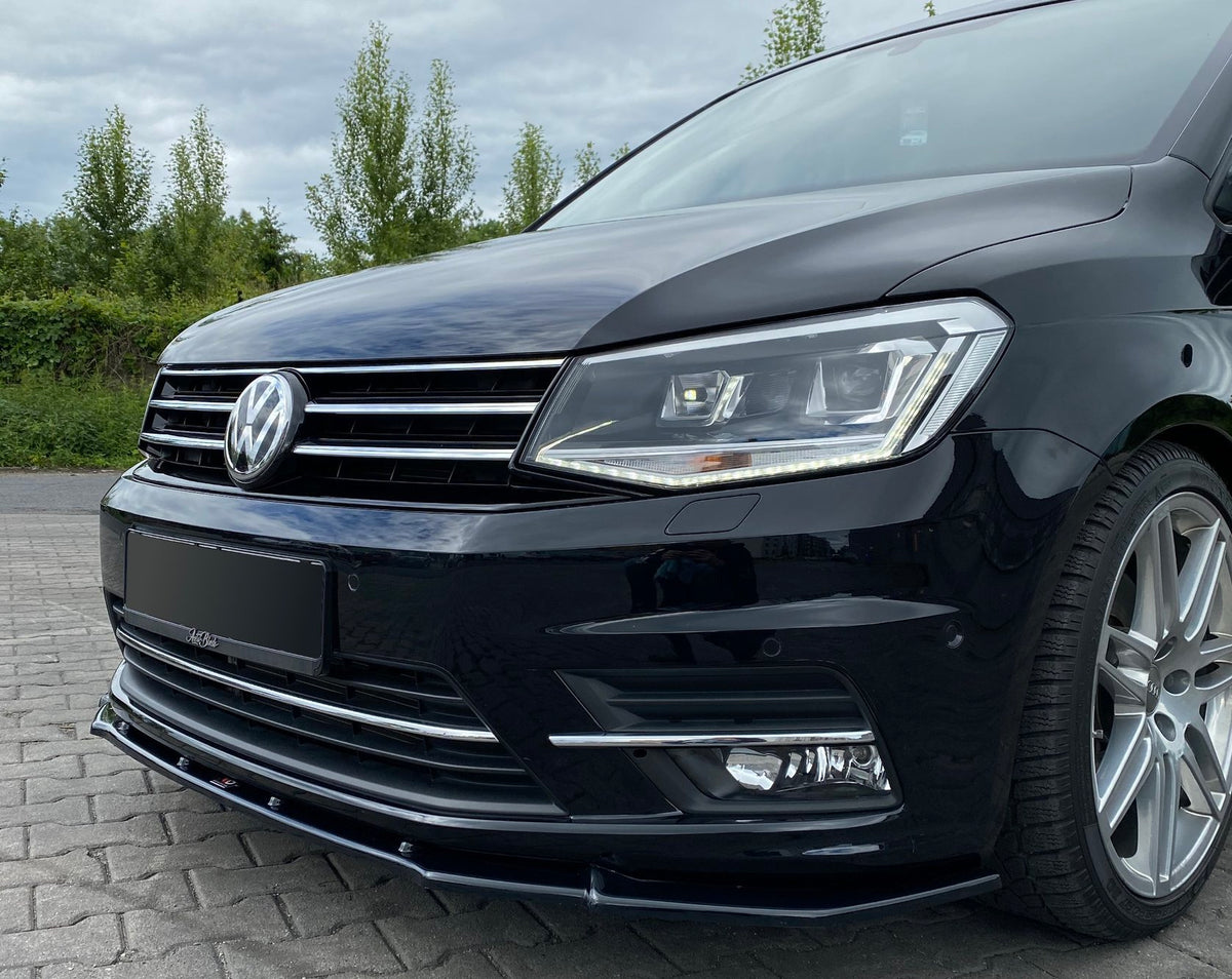 Street+ Spoilerlippe Front Ansatz passend für VW Caddy Mk. 4 schwarz Hochglanz – Ansicht 1
