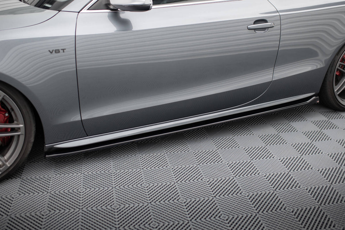 Street+ Seitenschweller Leisten V.2 passend für Audi S5 / A5 S-Line Coupe 8T schwarz Hochglanz – Ansicht 3