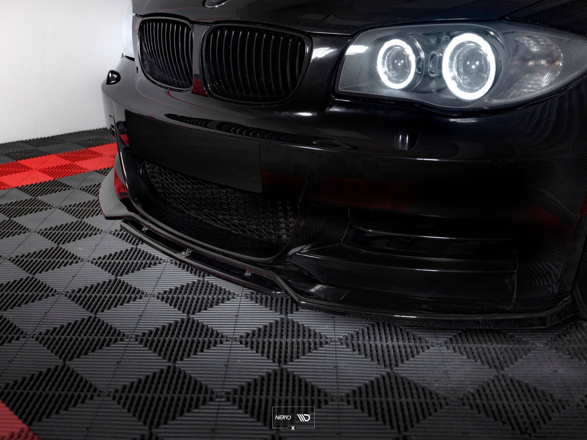 Street+ Spoilerlippe Front Ansatz V.1 passend für BMW 1er M-Paket E82 Facelift schwarz Hochglanz – Ansicht 3