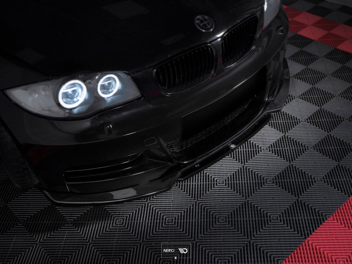 Street+ Spoilerlippe Front Ansatz V.1 passend für BMW 1er M-Paket E82 Facelift schwarz Hochglanz – Ansicht 1