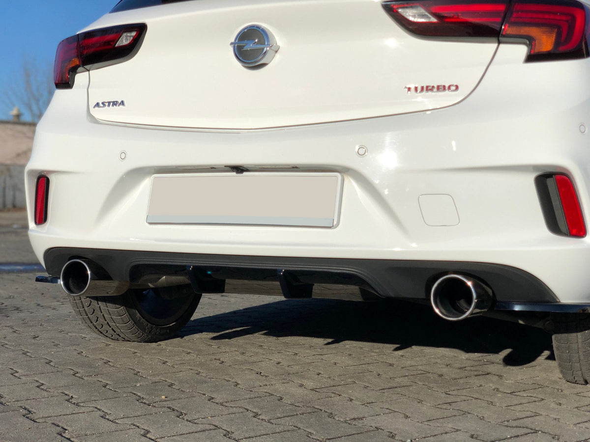 Heck Ansatz Flaps Diffusor passend für OPEL ASTRA K OPC-LINE schwarz Hochglanz – Ansicht 1